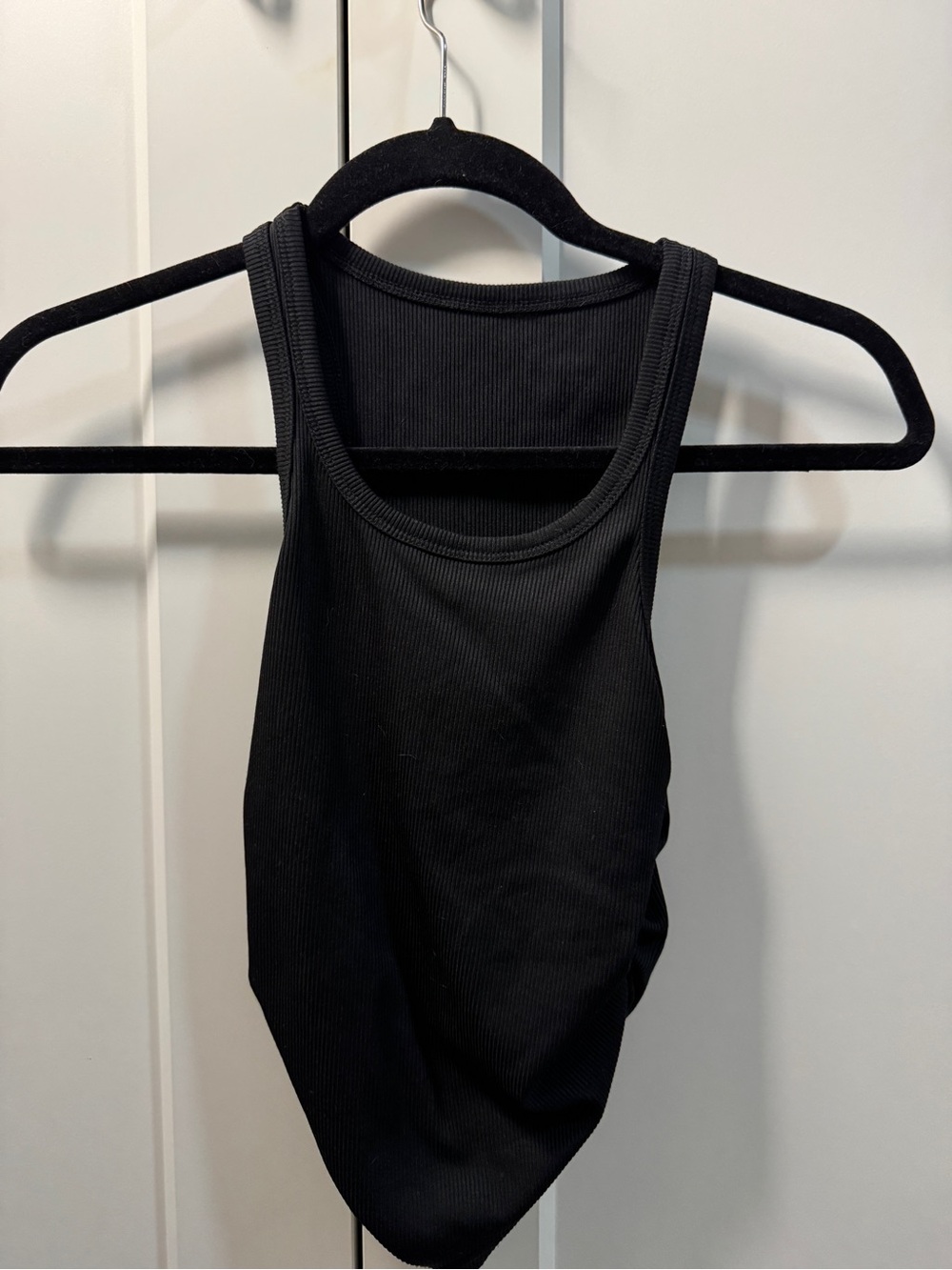 Source Unknown Black Ribbed Racerback Tank